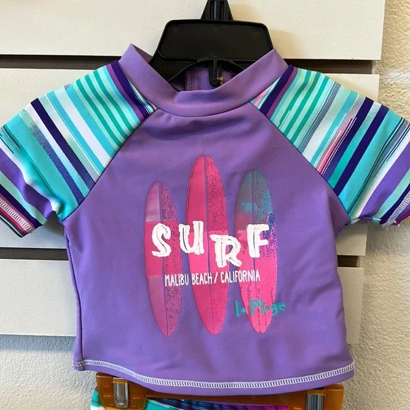 NWT ROCOCO SWIM BABY RASHGUARD SET PURPLE - Picture 2 of 8